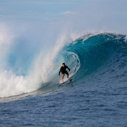 Surfer in Bourail in New Caledonia