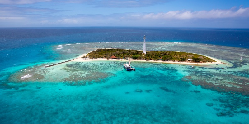 Amedee Lighthouse aerial view